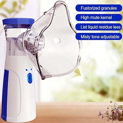 Mini Rechargeable | Portable Mesh Nebulizer Machine, For Adults and Kids, Travel and Household Use, Handheld Mesh Nebulizer For Breathing Problems (White)