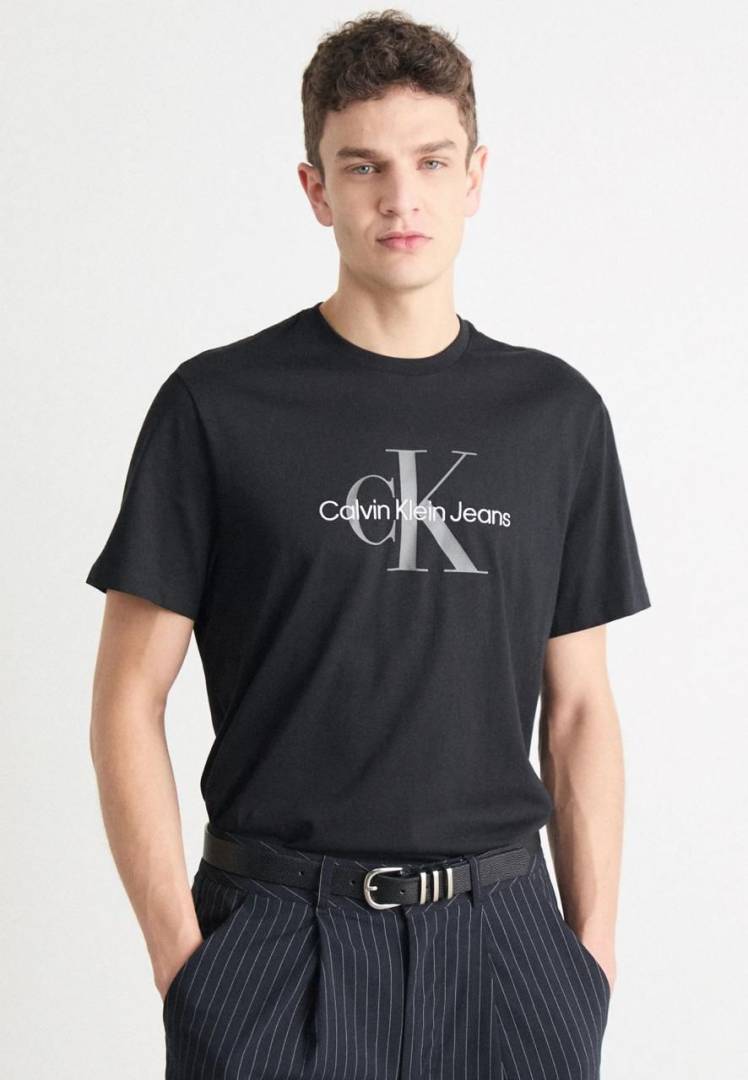 Calvin_Klein Black Premium Round Neck Printed T-shirt F2664-BL