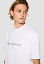 Calvin_Klein White Premium Round Neck Printed T-shirt F2664-WH
