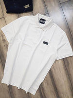 Versace Black Imported Metal Logo Collar Neck Premium Polo T-shirt F2638-BL