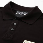 Versace Black Imported Metal Logo Collar Neck Premium Polo T-shirt F2638-BL