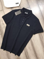 Versace Navy Imported Metal Logo Collar Neck Premium Polo T-shirt F2638-NY
