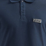 Versace Navy Imported Metal Logo Collar Neck Premium Polo T-shirt F2638-NY
