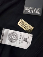 Versace Navy Imported Metal Logo Collar Neck Premium Polo T-shirt F2638-NY