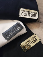 Versace Navy Imported Metal Logo Collar Neck Premium Polo T-shirt F2638-NY