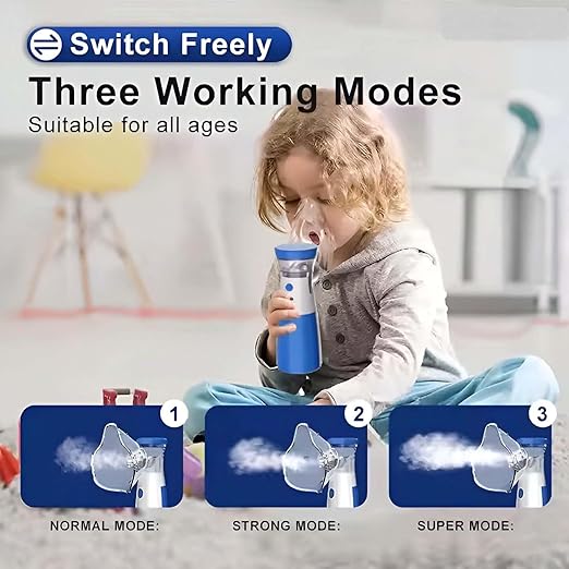 Mini Rechargeable | Portable Mesh Nebulizer Machine, For Adults and Kids, Travel and Household Use, Handheld Mesh Nebulizer For Breathing Problems (White)