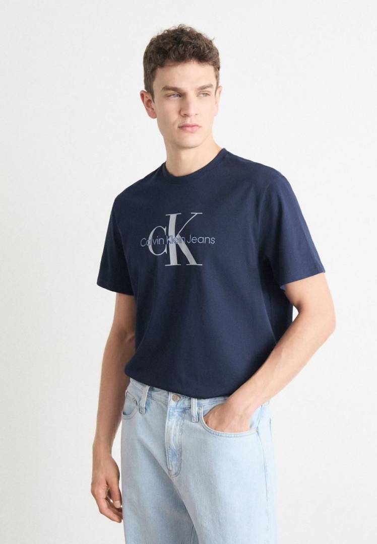 Calvin_Klein Navy Premium Round Neck Printed T-shirt F2664-NY