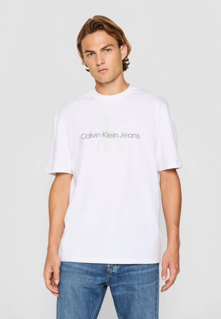 Calvin_Klein White Premium Round Neck Printed T-shirt F2664-WH